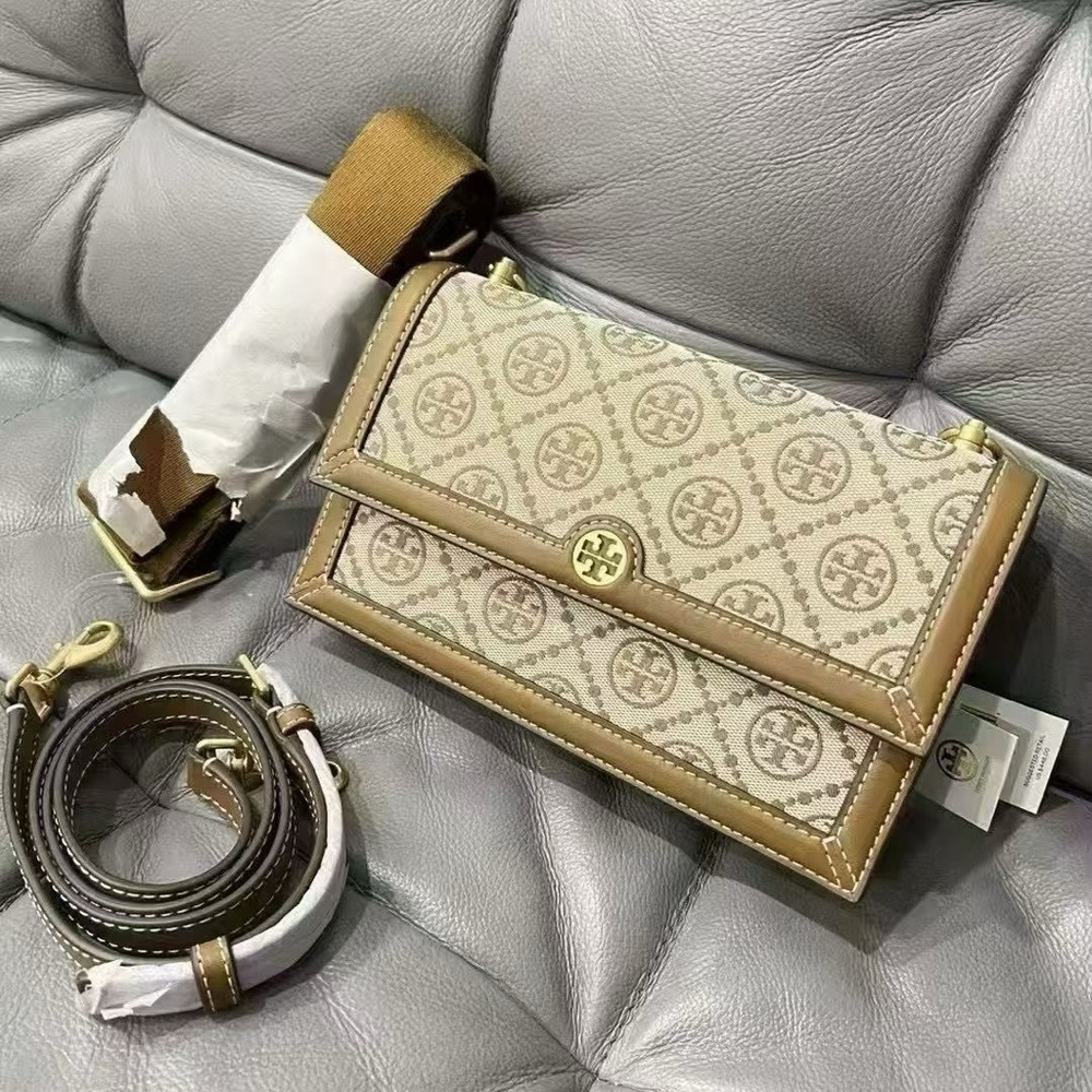 NWT TORY BURCH T MONOGRAM JACQUARD MINI BAG Two stripes $448